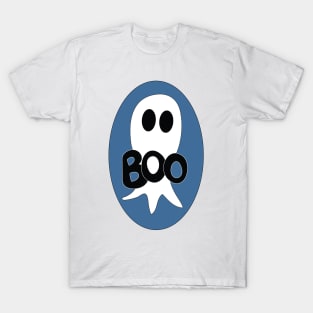 Cute Halloween ghost cartoon with BOO text T-Shirt